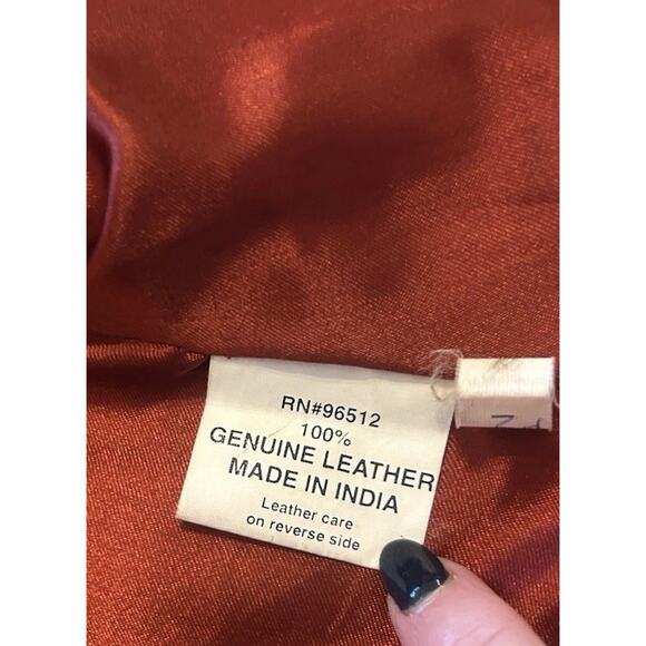 Women's Vintage Y2k Saguaro Red Leather Zip Up Lined Biker Vest Jacket Sz Large - Picture 9 of 14